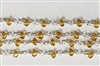 2 x 3mm Faceted Gemstone Cut Rosary Chain-Lt. Topaz