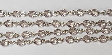 4mm Faceted Round Rosary Chain- Light Amethyst