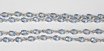 4mm Faceted Round Rosary Chain- Light Sapphire