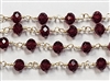 4 x 6mm Faceted Gemstone Cut Rosary Chain- Siam