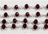 4 x 6mm Faceted Gemstone Cut Rosary Chain- Siam