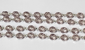 6mm Faceted Round Rosary Chain- Light Amethyst