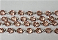 6mm Faceted Round Rosary Chain- Light Rose