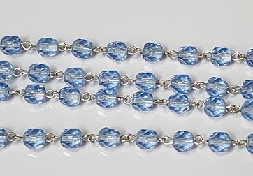 6mm Faceted Round Rosary Chain- Light Sapphire