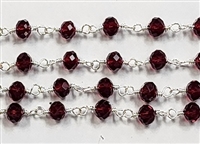 6 x 8mm Faceted Gemstone Cut Rosary Chain- Siam