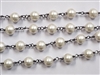 8mm Glass Pearl Rosary Chain- Cultura/Hematite