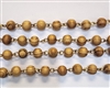 8mm Wood Rosary Chain-  Wood/Gold