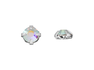 Swarovski 30ss Rose Montee sew on-CRYSTAL/SILVER