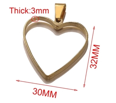 Resin Frames - Gold - Heart