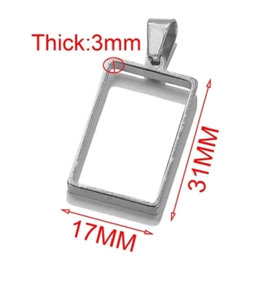 Resin Frames - Silver - Shorter Rectangle