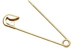#3 (2")  Coiled Safety Pins- Gold