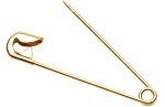 #3 (2")  Coiled Safety Pins - Gold