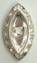 Navette Schrag-21 x 12mm-CRYSTAL/SILVER