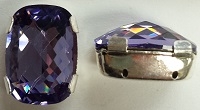 18 x 13 Rectangle Sew On-TANZANITE/SILVER