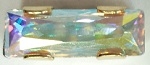 15 x 6mm Large Rectangle Baguette Sew On-CRYSTAL AB/GOLD