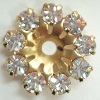 Small Flowerette without center Stone-11mm-CRYSTAL/GOLD
