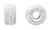 4mm Sterling Silver Frosted/Stardust Rondelle Bead