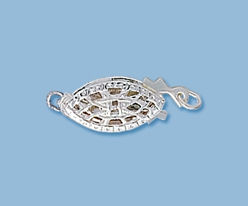 6mm x 15mm Sterling Silver Fishhook Filigree Box Clasp