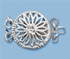 12mm Sterling Silver Round Filigree Box Clasp - Double Strand