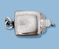 Sterling Silver Plain Square Box Clasp - Single Strand