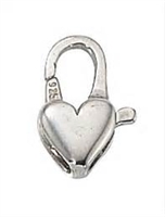 12mm Sterling Silver Heart Lobster Claw Clasp