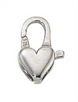 14mm Sterling Silver Heart Lobster Claw Clasp