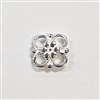Sterling Silver Lucky knot/Flower 4-hole Spacer/Connector