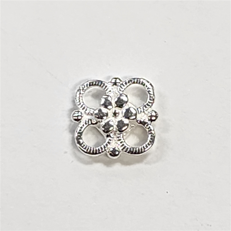 Sterling Silver Lucky knot/Flower 4-hole Spacer/Connector
