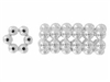 1.5mm 6 Row Sterling Silver Hex Bead - Overall 9x4mm with 2mm Hole Size