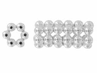 1.5mm 6 Row Sterling Silver Hex Bead - Overall 9x4mm with 2mm Hole Size