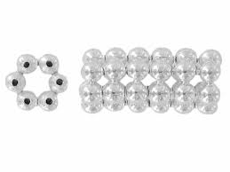 1.5mm 6 Row Sterling Silver Hex Bead - Overall 9x4mm with 2mm Hole Size