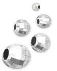 10mm Sterling Silver Round Multi-Facet Mirror Bead - 2.5mm Hole Size