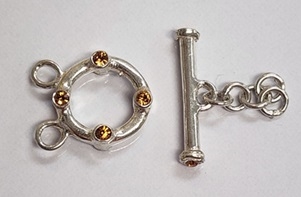 12mm Swarovski Sterling Double Strand Toggles