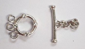 12mm Swarovski Sterling Triple Strand Toggles
