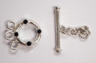 12mm Swarovski Sterling Triple Strand Toggles