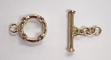 12mm Swarovski Vermeil Single Strand Toggles