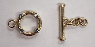 12mm Swarovski Vermeil Single Strand Toggles