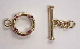 12mm Swarovski Vermeil Single Strand Toggles