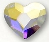 Swarovski 10mm Heart flat back- Crystal AB