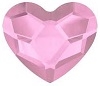 Swarovski 10mm Heart flat back- Light Rose