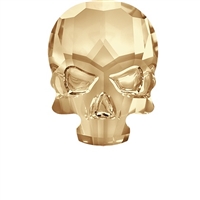 Swarovski 10 x 7mm Skull Flatback Golden Shadow