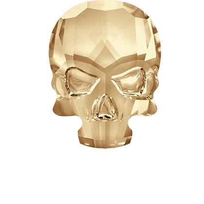 Swarovski 10 x 7mm Skull Flatback Golden Shadow