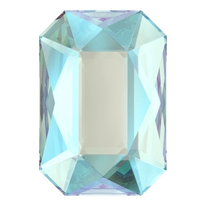 Swarovski 8 x 5.5mm Emerald Cut flat back- Aquamarine Shimmer