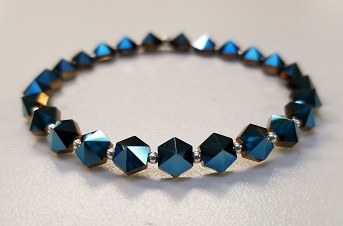 Swarovski 5.5mm Hexagon Spike Bead- Metallic Blue