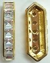5 Hole Spacer Bar-6mm Spacing-CRYSTAL/GOLD PLATED (DISCONTINUED)