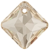 Swarovski #6431 Princess Cut Pendant - Golden Shadow - 11.5mm