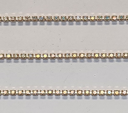 Swarovski Rhinestone Cup Chain- Size #100- Crystal AB/Gold