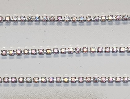 Swarovski Rhinestone Cup Chain- Size #100- Crystal AB/Rhodium