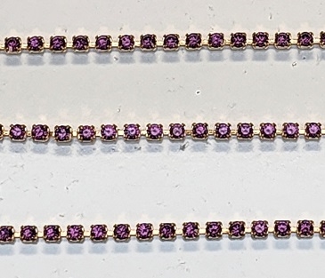 Swarovski Rhinestone Cup Chain- Size #101- Amethyst/Gold