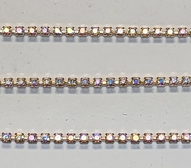 Swarovski Rhinestone Cup Chain- Size #101- Crystal AB/Gold